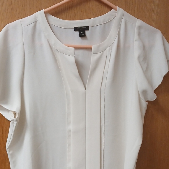 Ann Taylor Tops - Ann Taylor White Blouse with Pleated Front